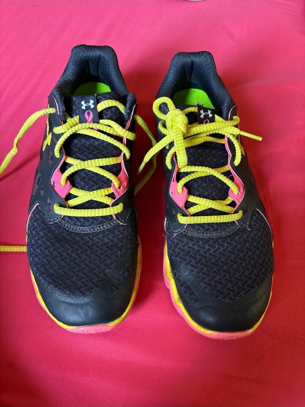 Under Armour Micro G Running Shoes with Neon Yellow & Pink Accents